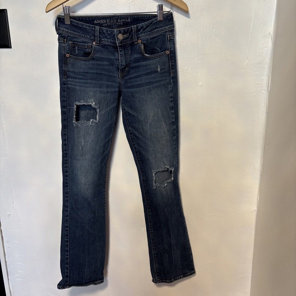 American Eagle Jeans Women Size‎ 4 Blue  Distressed